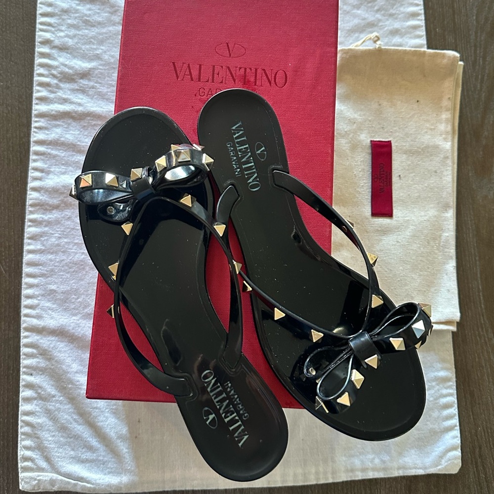 SOLD!! Valentino Garavani Black Studded Sandals